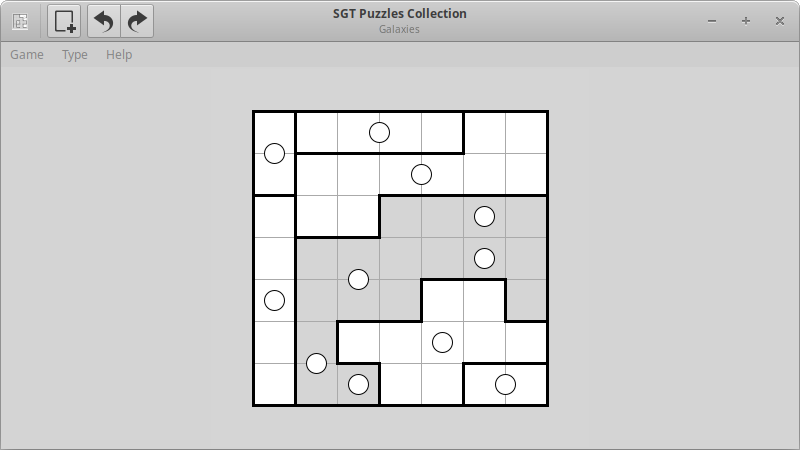 The "Galaxies" game is being played in the application window.