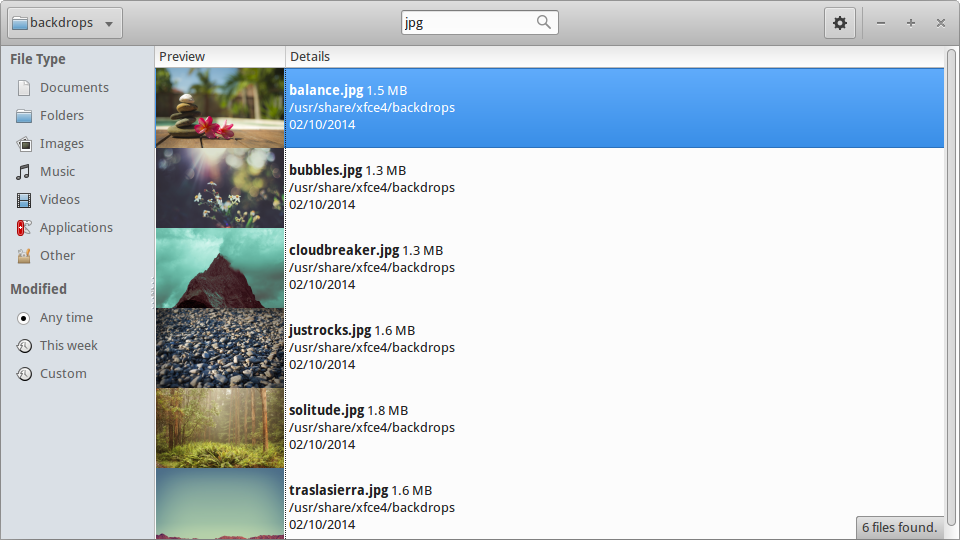 The main Catfish window displaying image search results